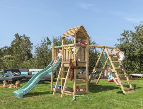 Jungle Safari | Wooden climbing frame with swing & climbing net test