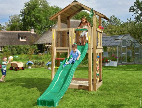 Jungle Chalet | Wooden climbing frame with slide