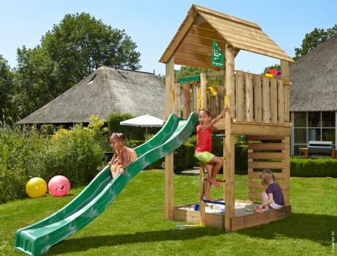 Jungle Cabin | Wooden climbing frame with slide