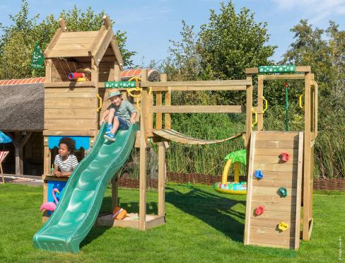 Jungle Resort | Tower playhouse with slide & clatter bridge