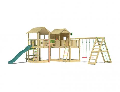 Jungle Botan | Wooden climbing frame with swings & climbing net