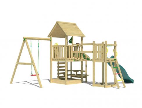 Jungle Bay | Wooden climbing frame with swing