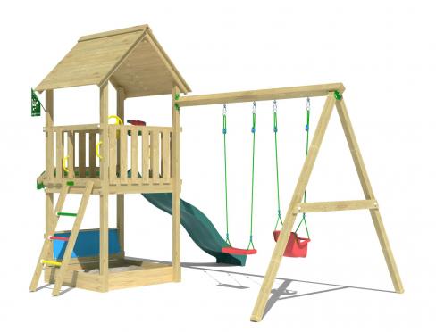 Jungle Suite | Wooden climbing frame with double swing
